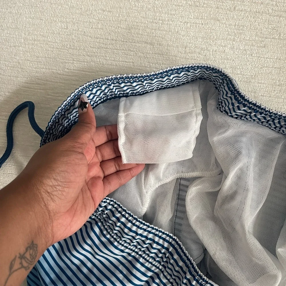 George Blue Ombre Stripe Swim Trunks